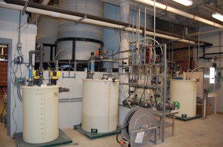 Chemical feed room at Caterpillar Trail water treatment plant