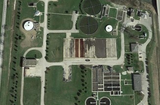 aerial view of the pontiac wastewater treatment plant