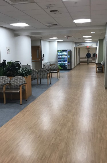 Interior hallway of OSF St. Francis.