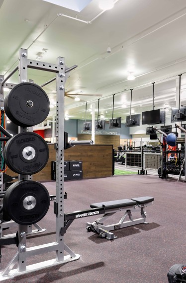 Weight rack inside VASA Fitness
