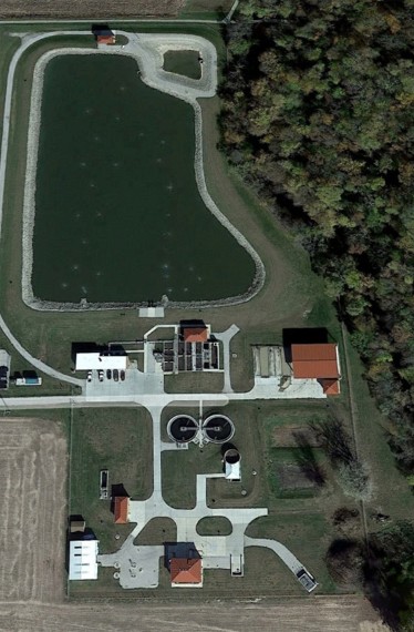 Aerial view of Fairbury wastewater treatment plant 