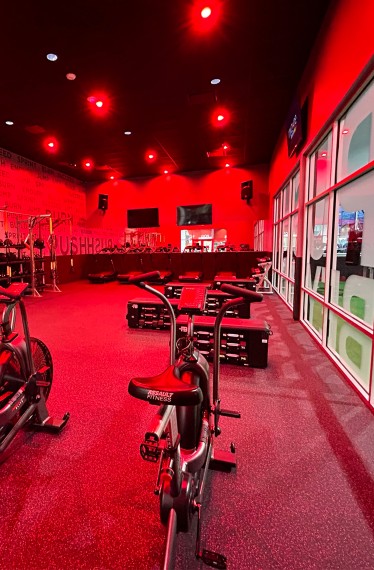 Stationary bikes inside VASA Fitness