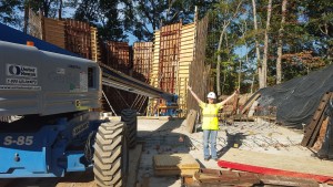 Paige on a construction site