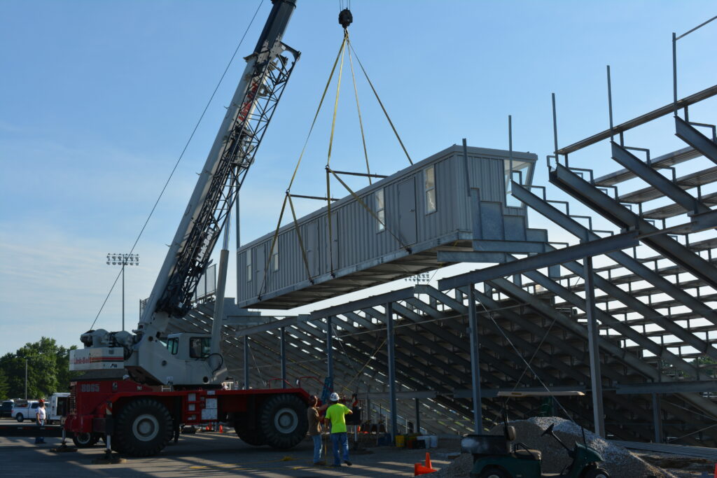 New Bleachers & Press Box for Washington Community High School slide